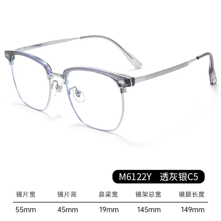 Bclear Unisex Full Rim Square Titanium Tr 90 Eyeglasses 886122