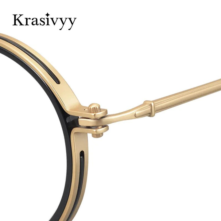 Krasivyy Men's Full Rim Round Titanium Acetate Eyeglasses Kr5860 Full Rim Krasivyy   