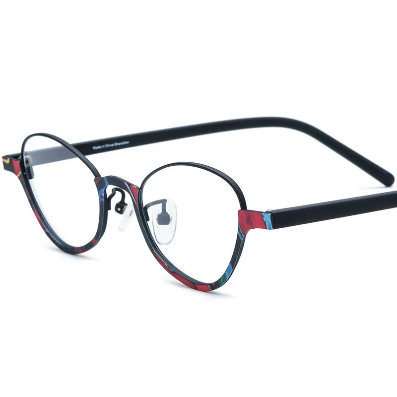 Nobler Women's Full Rim Oval Cat Eye Titanium Eyeglasses 185897