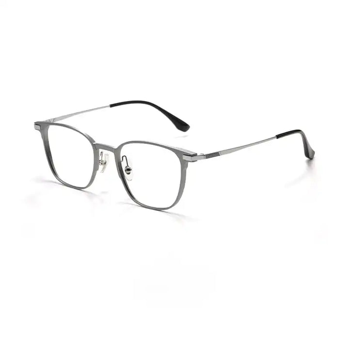 Summer Flower Men's Full Rim Square Acetate Titanium Eyeglasses 28559