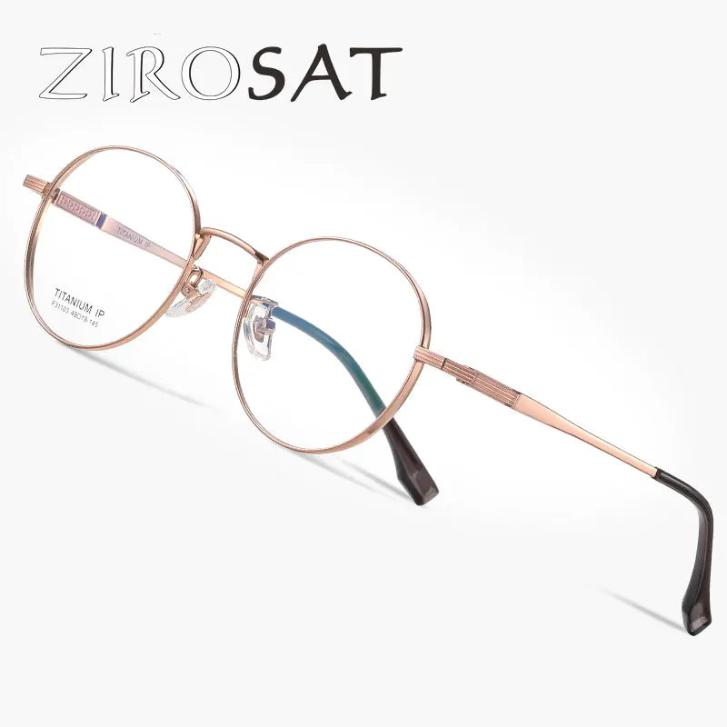 Zirosat Women's Full Rim Oval Round Titanium Eyeglasses F31103