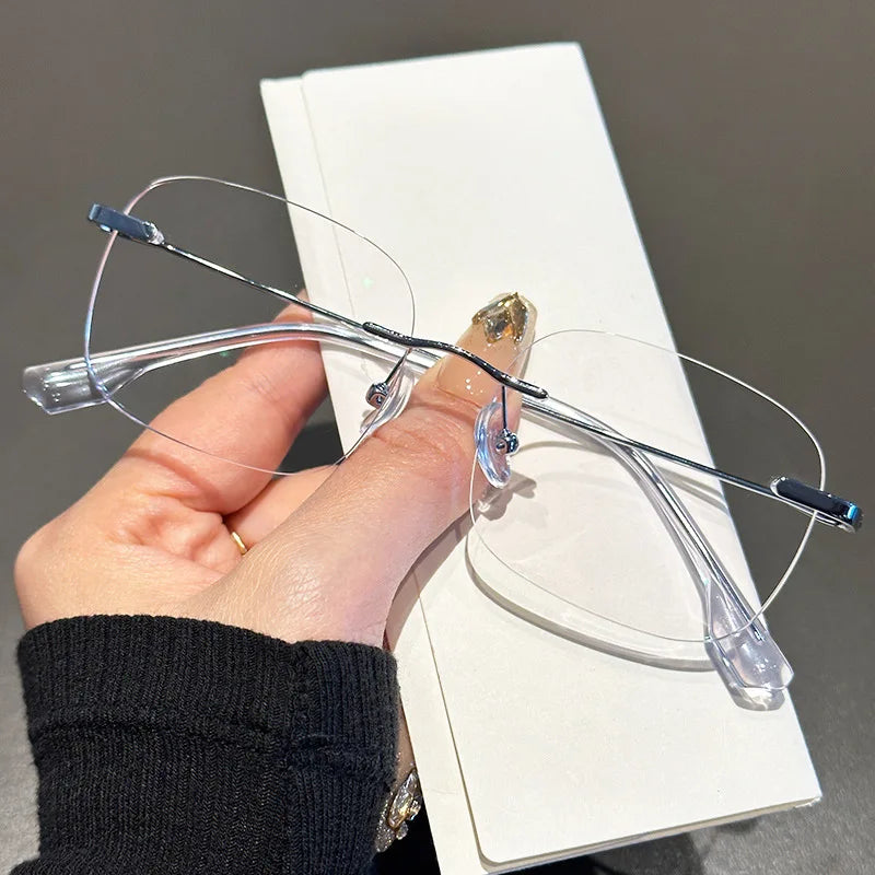 Zirosat Women's Rimless Square Alloy Eyeglasses 31315