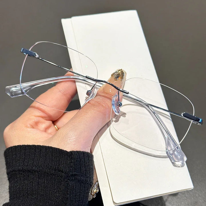 Zirosat Women's Rimless Square Alloy Eyeglasses 31315