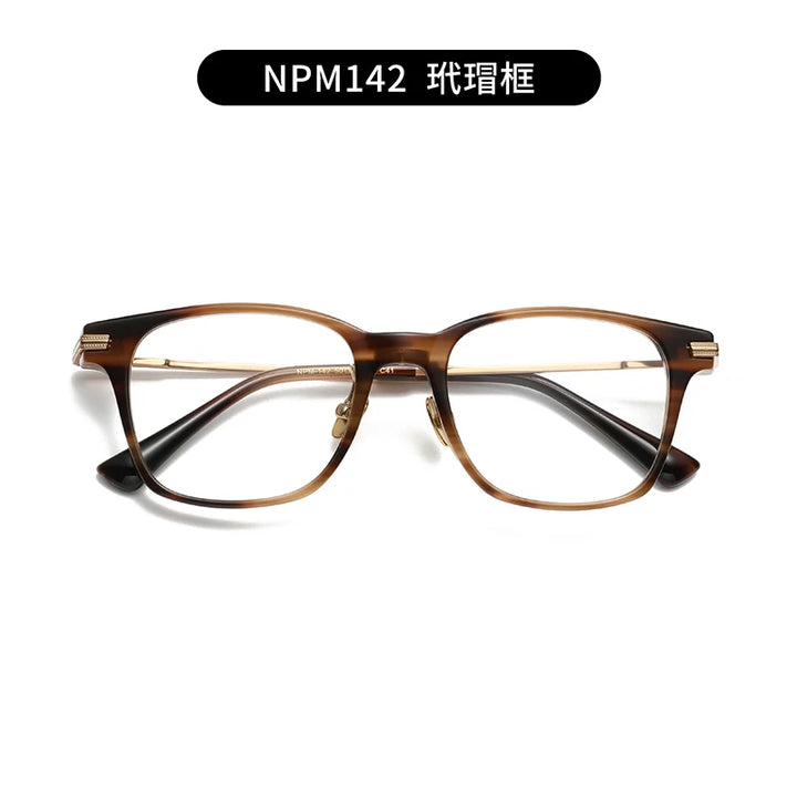 Nobler Unisex Full Rim Square Acetate Titanium Eyeglasses M142 Full Rim Nobler C41  