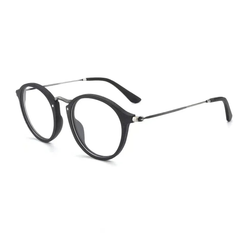 Hdcrafter Unisex Full Rim Round Acetate Titanium Frames 141210 — view 5 | Hdcrafter Eyeglasses at FuzWeb