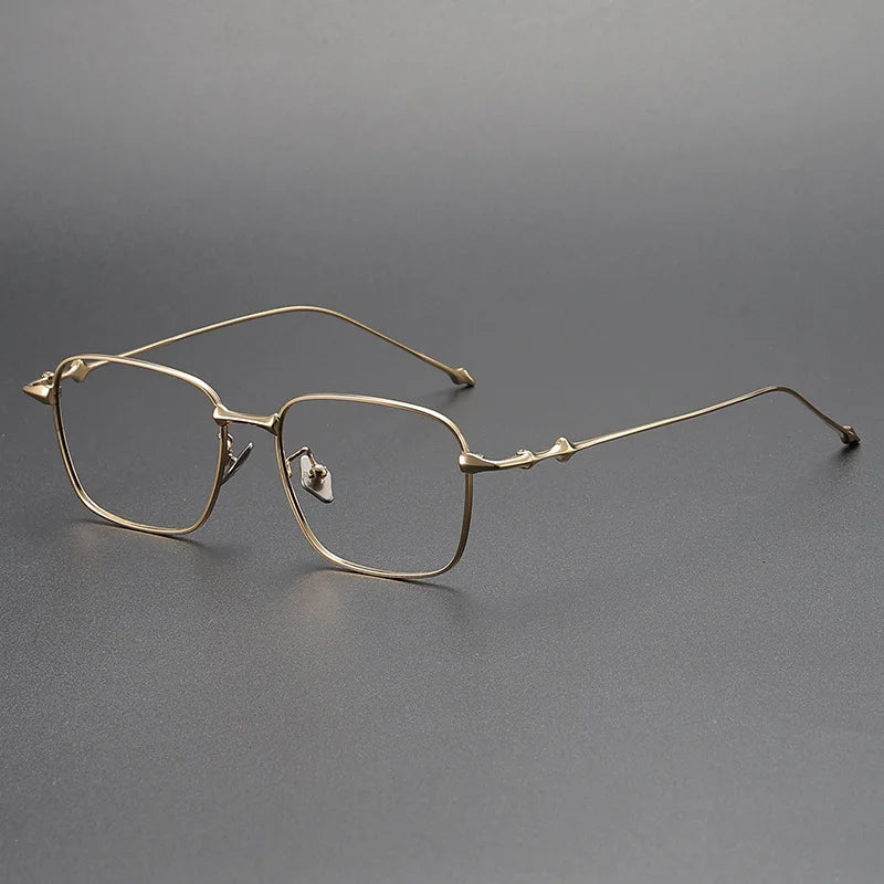Zirosat Men's Full Rim Square Titanium Eyeglasses 87702
