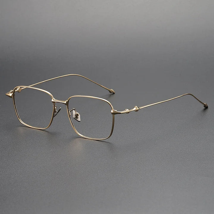 Zirosat Men's Full Rim Square Titanium Eyeglasses 87702
