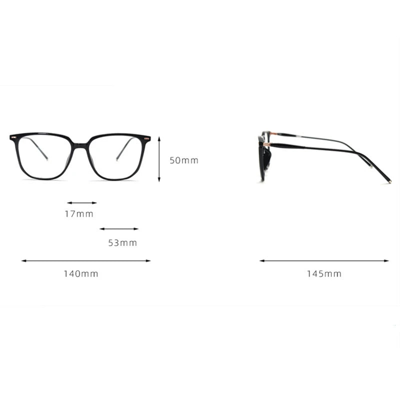 Kocolior Unisex Full Rim Square Tr 90 Alloy Eyeglasses 772304