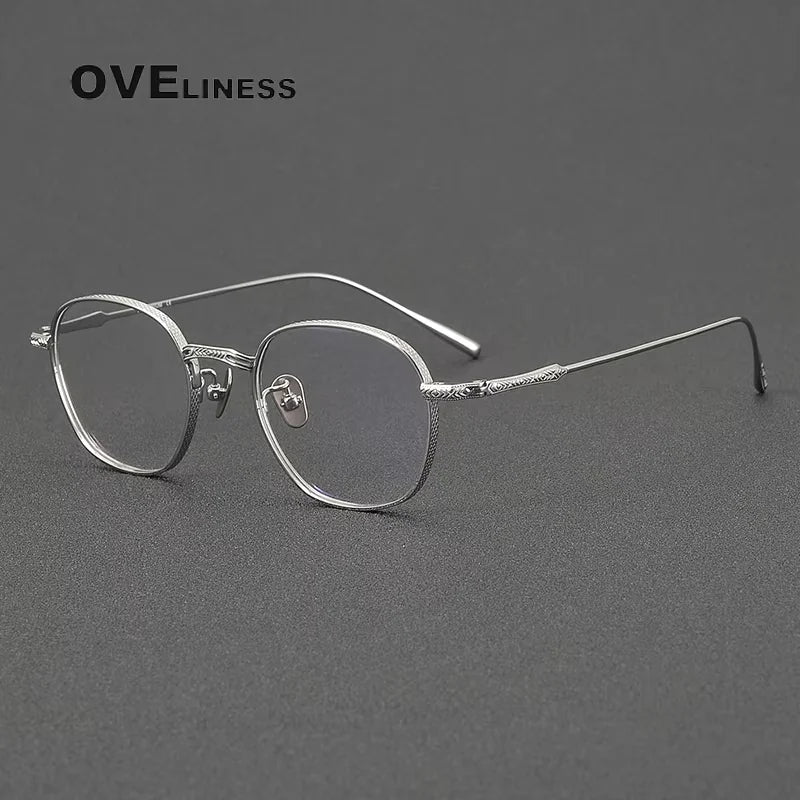 Oveliness Women's Full Rim Round Square Titanium Eyeglasses 614301