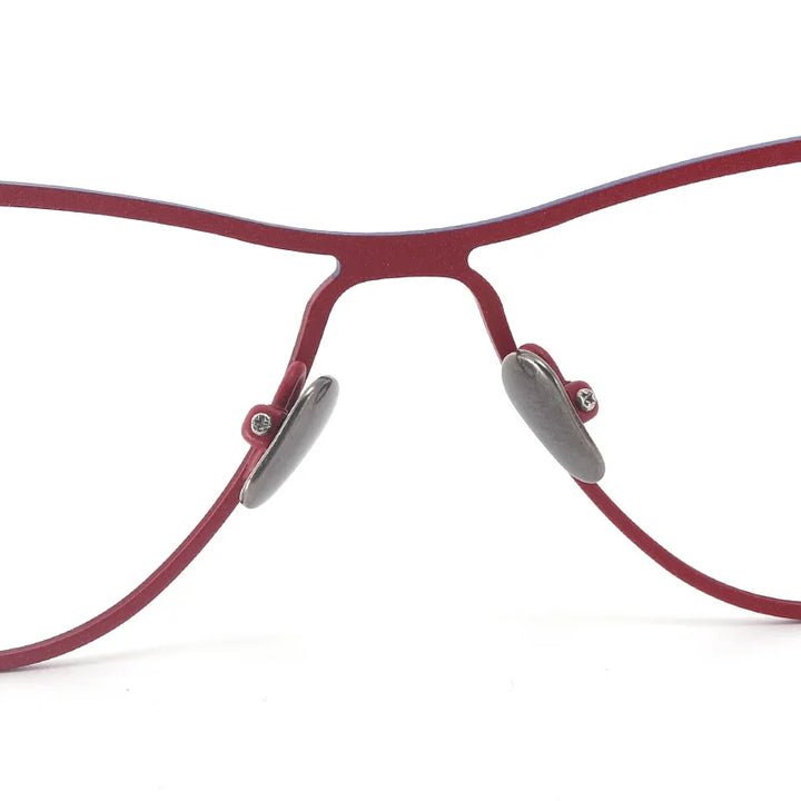 Muzz Unisex Full Rim Big Oval Brown Line Titanium Eyeglasses 561545