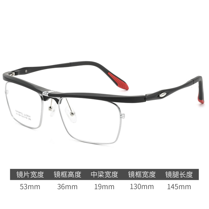 Bclear Unisex Full Rim Rectangle ULTEM Sports Eyeglasses BSF-Z189C
