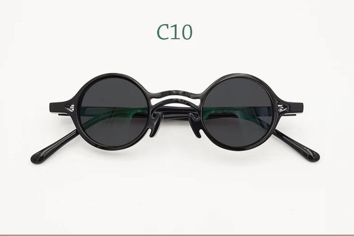 Yujo Men's Full Rim Round Double Bridge Acetate Polarized Sunglasses 2058s Sunglasses Yujo C10 CHINA 