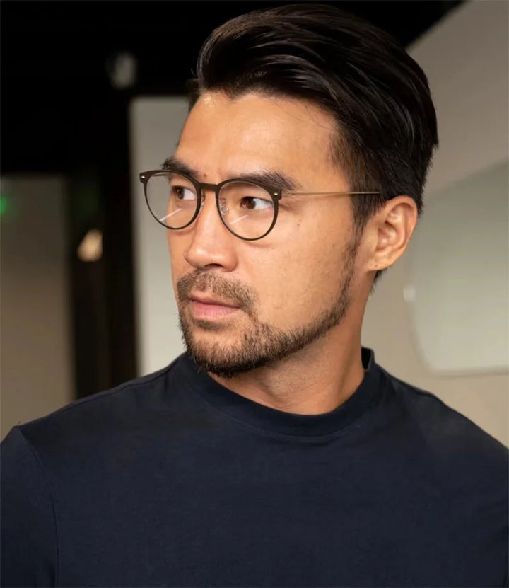 Bobbie Unisex Full Rim Round Titanium Eyeglasses 6517
