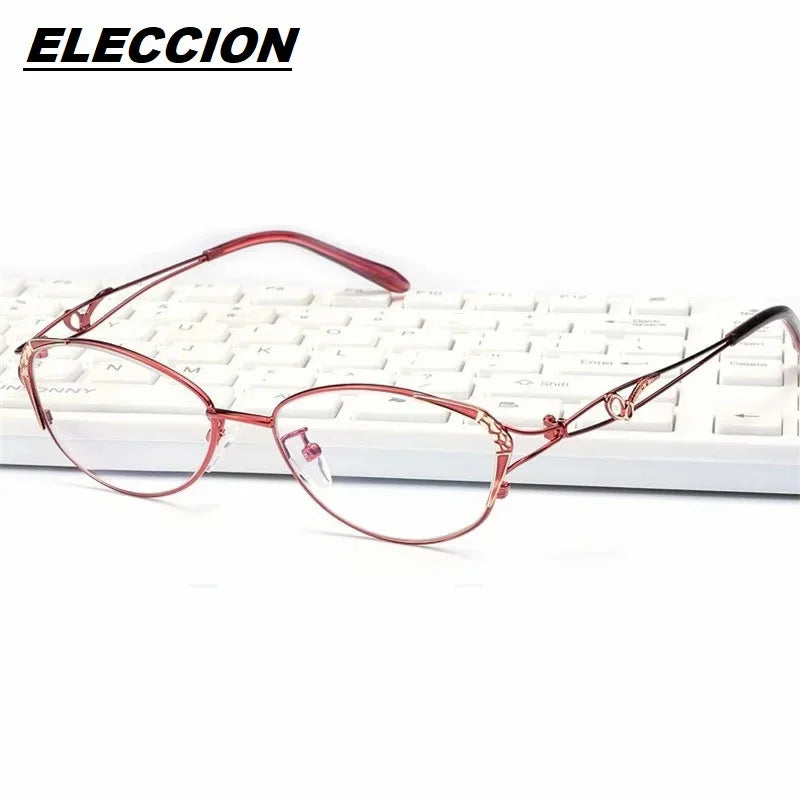 Eleccion Women's Full Rim Oval Alloy Eyeglasses 14016 Full Rim Eleccion