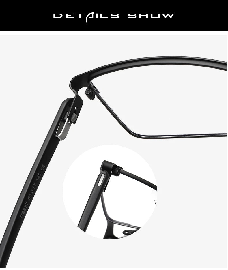 Reven Jate P8837 unisex titanium prescription eyeglasses — view 8