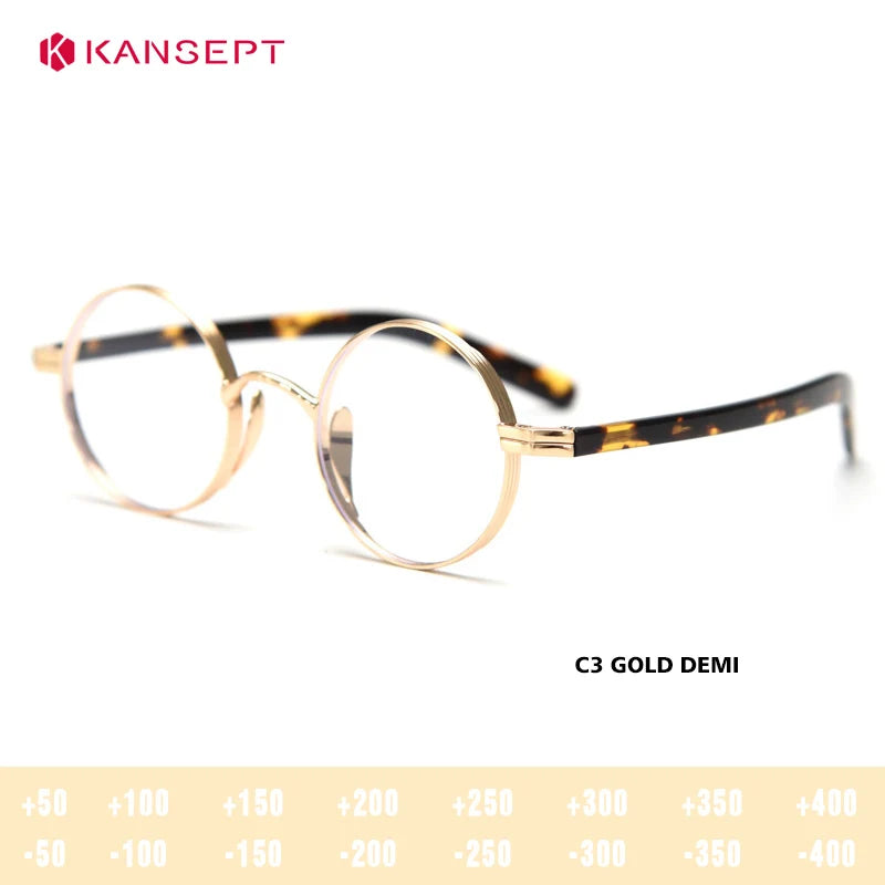 Kansept Women's Full Rim Round Tr 90 Alloy Reading Glasses 400235