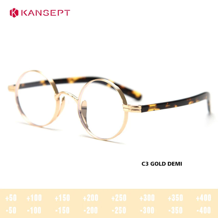 Kansept Women's Full Rim Round Tr 90 Alloy Reading Glasses 400235