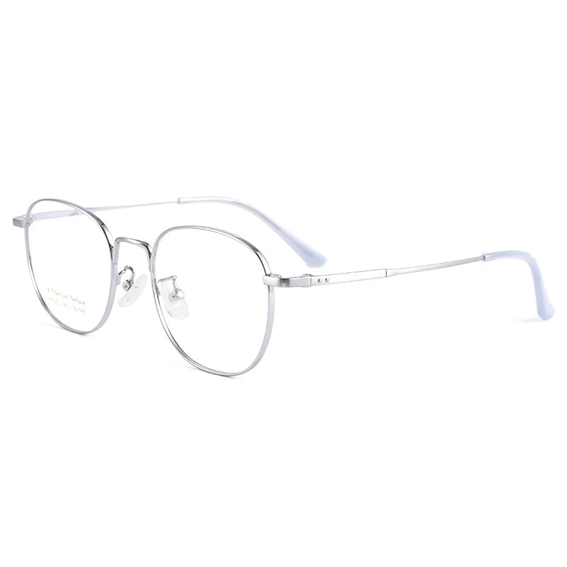 Handoer Women's Full Rim Square Titanium Eyeglasses 5053 Full Rim Handoer silver  