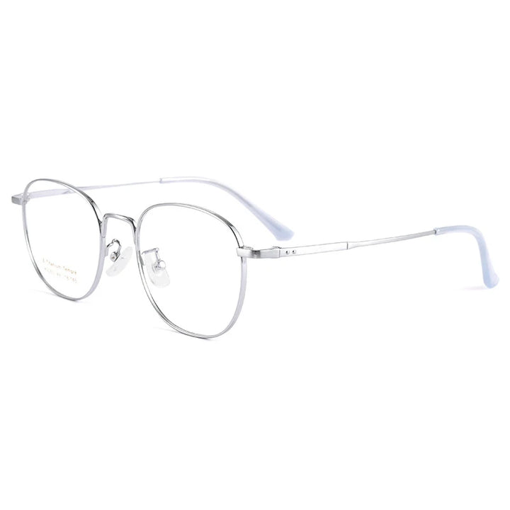 Handoer Women's Full Rim Square Titanium Eyeglasses 5053 Full Rim Handoer silver  