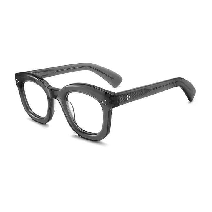 Gatenac Unisex Full Rim Square Cat Eye Thick Acetate Eyeglasses Gx1535 Full Rim Gatenac Gray