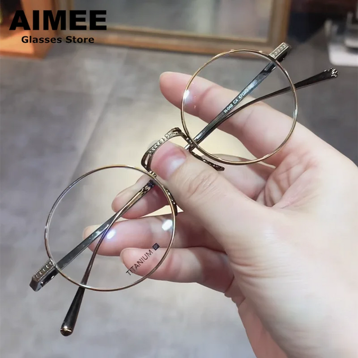 Aimee Women's Full Rim Oval Round Titanium Eyeglasses 18005