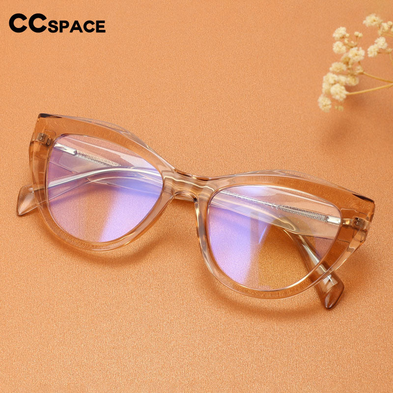 CCSpace Women's Full Rim Square Cat Eye Tr 90 Titanium Eyeglasses 56346 Full Rim CCspace   