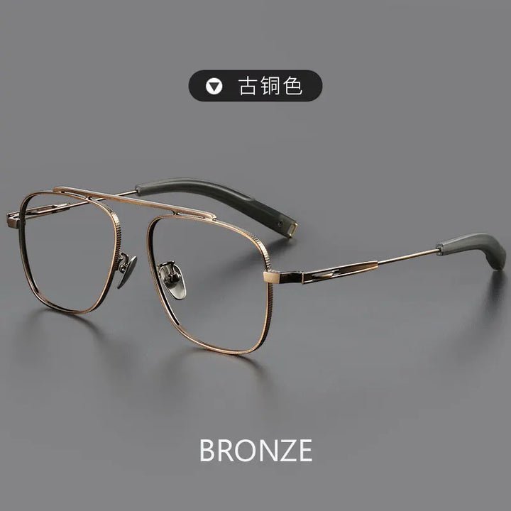 Zirosat Men's Full Rim Square Titanium Eyeglasses 344105