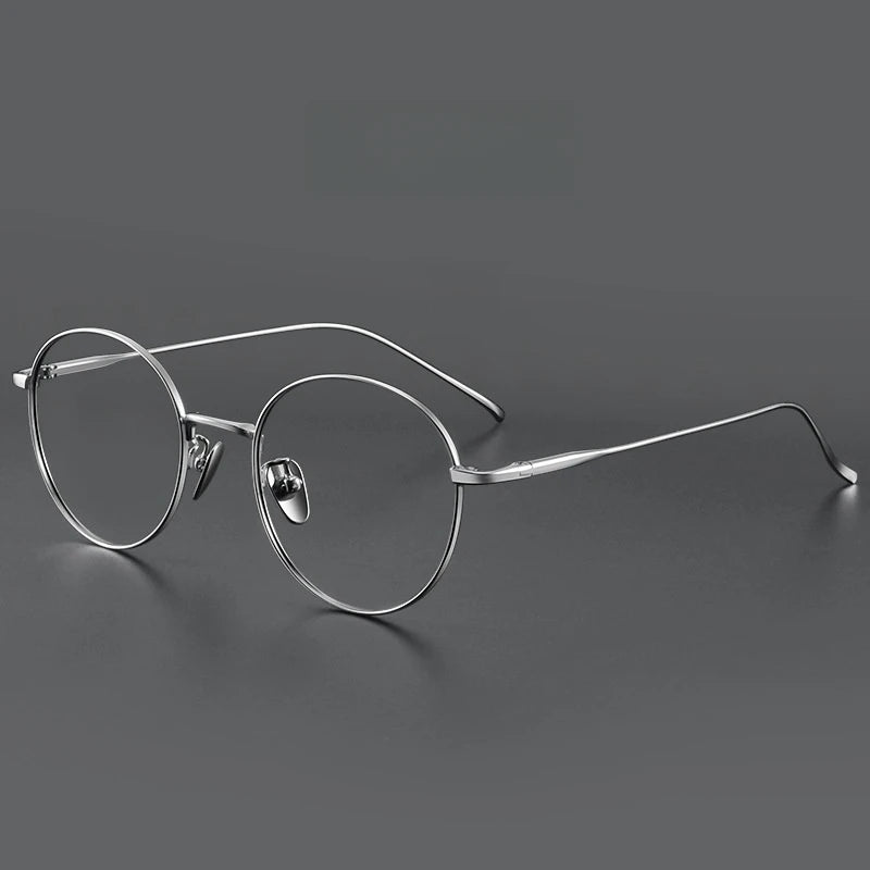 Hdcrafter Women's Full Rim Round Titanium Eyeglasses 71644