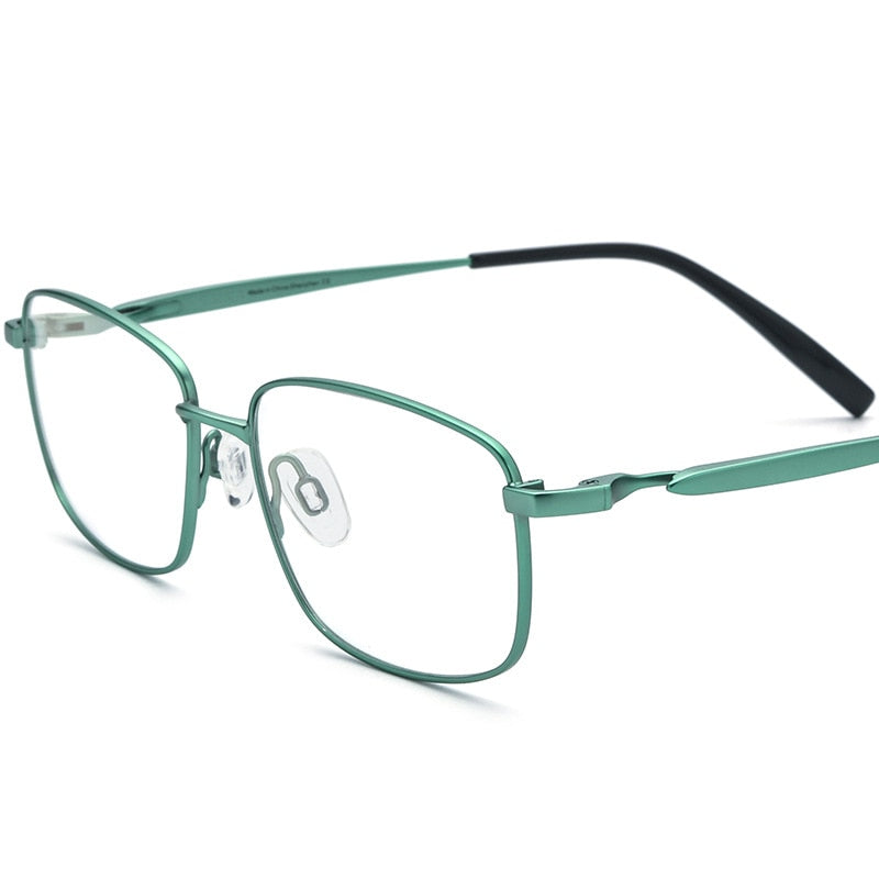 Hdcrafter Unisex Full Rim Square Tr 90 Titanium Eyeglasses 185755 Full Rim Hdcrafter Eyeglasses Green  