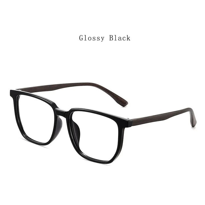 Hdcrafter Unisex Full Rim Square Tr 90 Acetate Eyeglasses 752323 Full Rim Hdcrafter Eyeglasses Glossy-Black  
