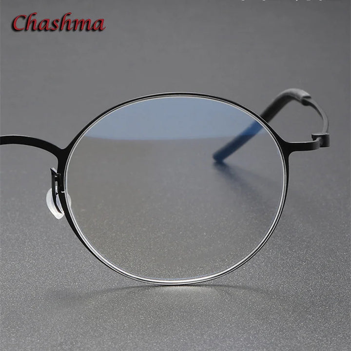 Chashma Ochki Unisex Full Rim Round Titanium Eyeglasses 5504 Full Rim Chashma Ochki   