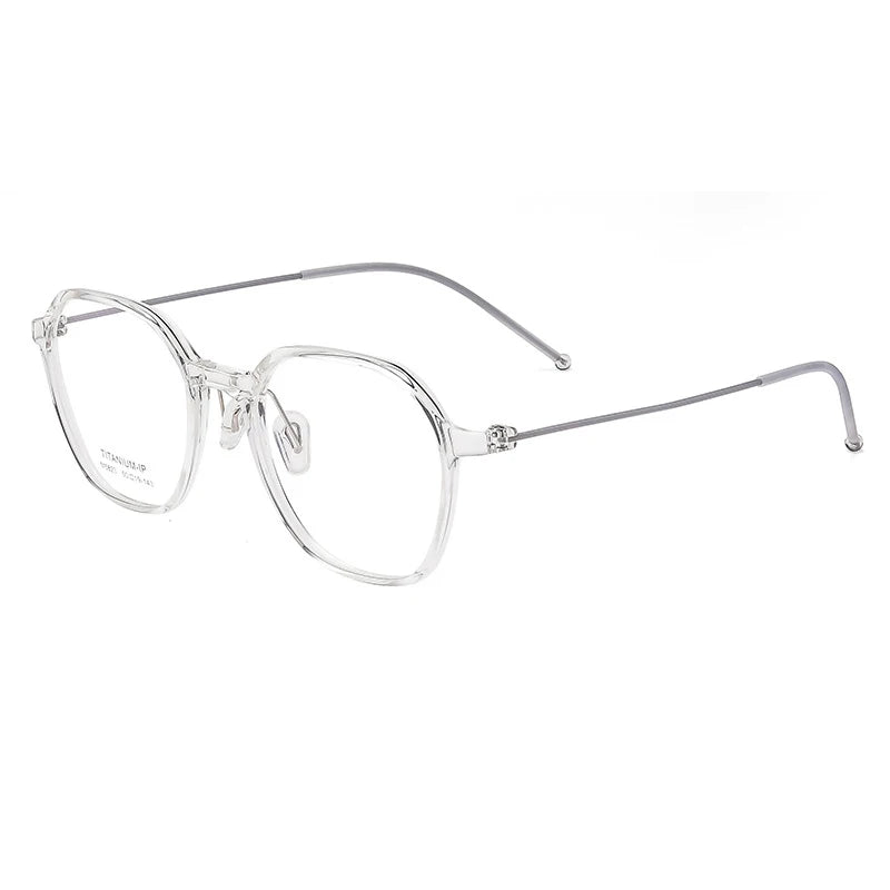 Hotony Women's Full Rim Flat Top Polygon Tr 90 Titanium Eyeglasses 75823