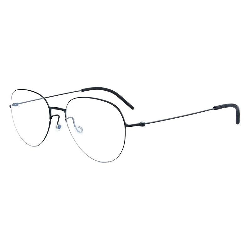 Bobbie Women's Full Rim Round Oval Screwless Titanium Eyeglasses 365512