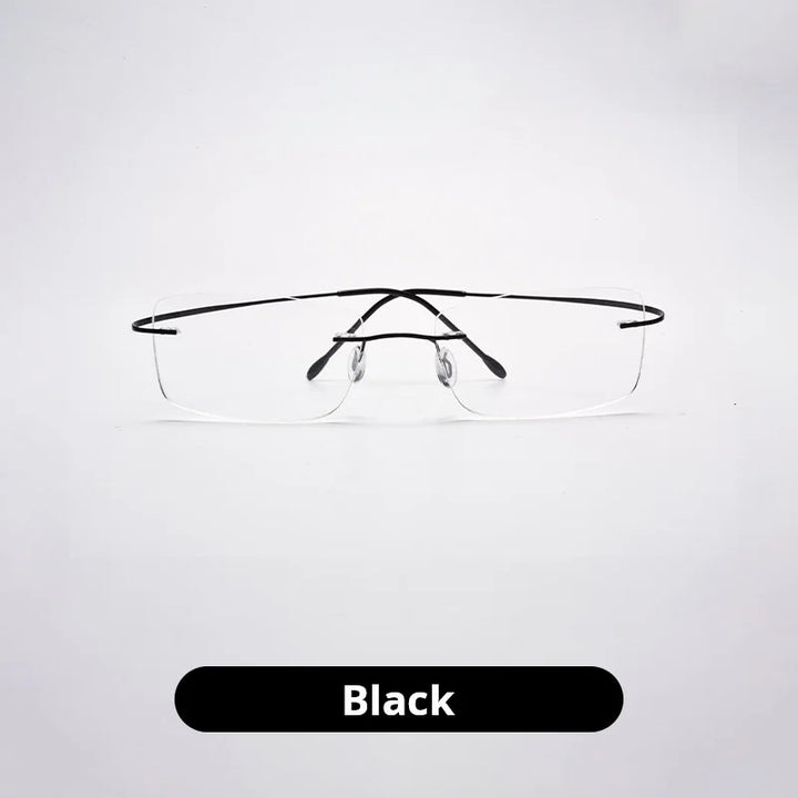 Momoja Unisex Rimless Square Titanium Eyeglasses 20017
