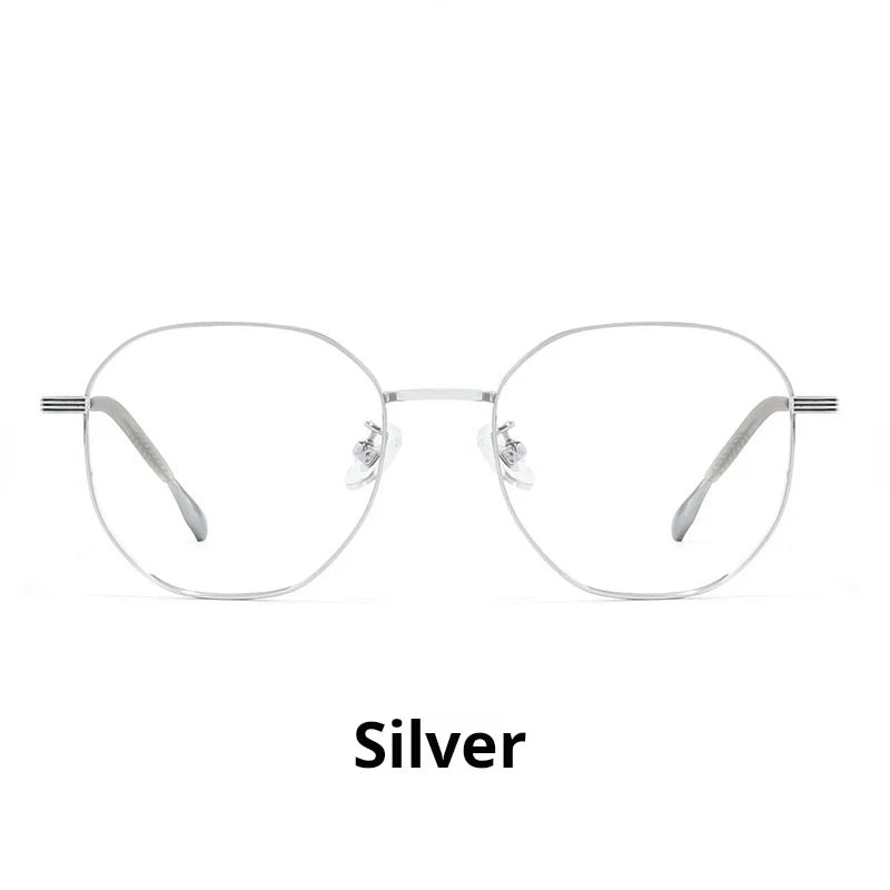Momoja Women's Full Rim Polygon Square Titanium Alloy Eyeglasses 722003
