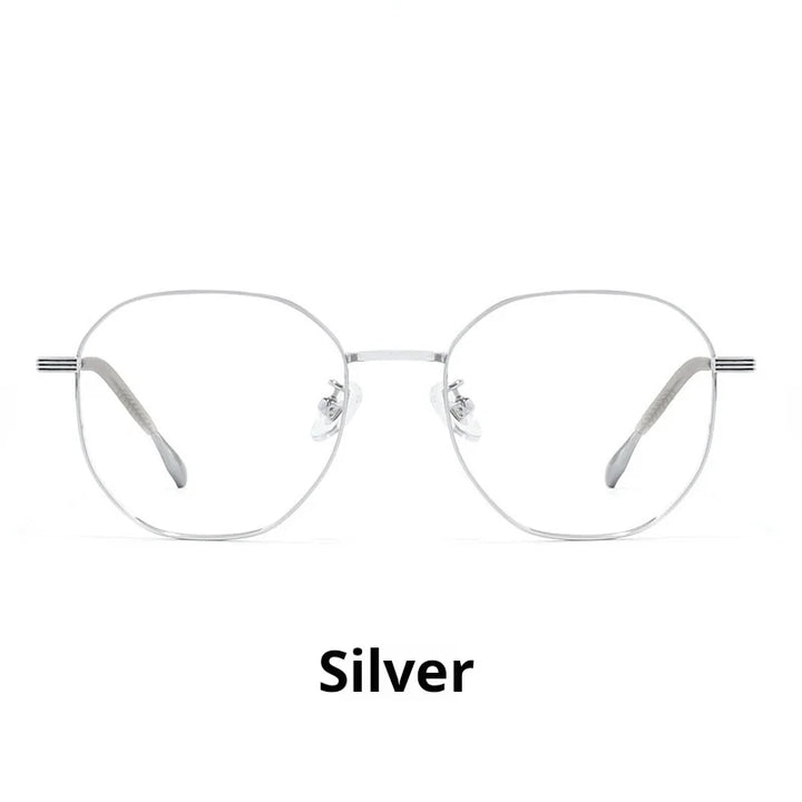 Momoja Women's Full Rim Polygon Square Titanium Alloy Eyeglasses 722003