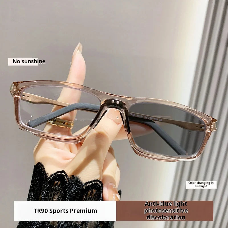 Xbora Unisex Full Rim Square Tr 90 Alloy Photochromic Eyeglasses 813041