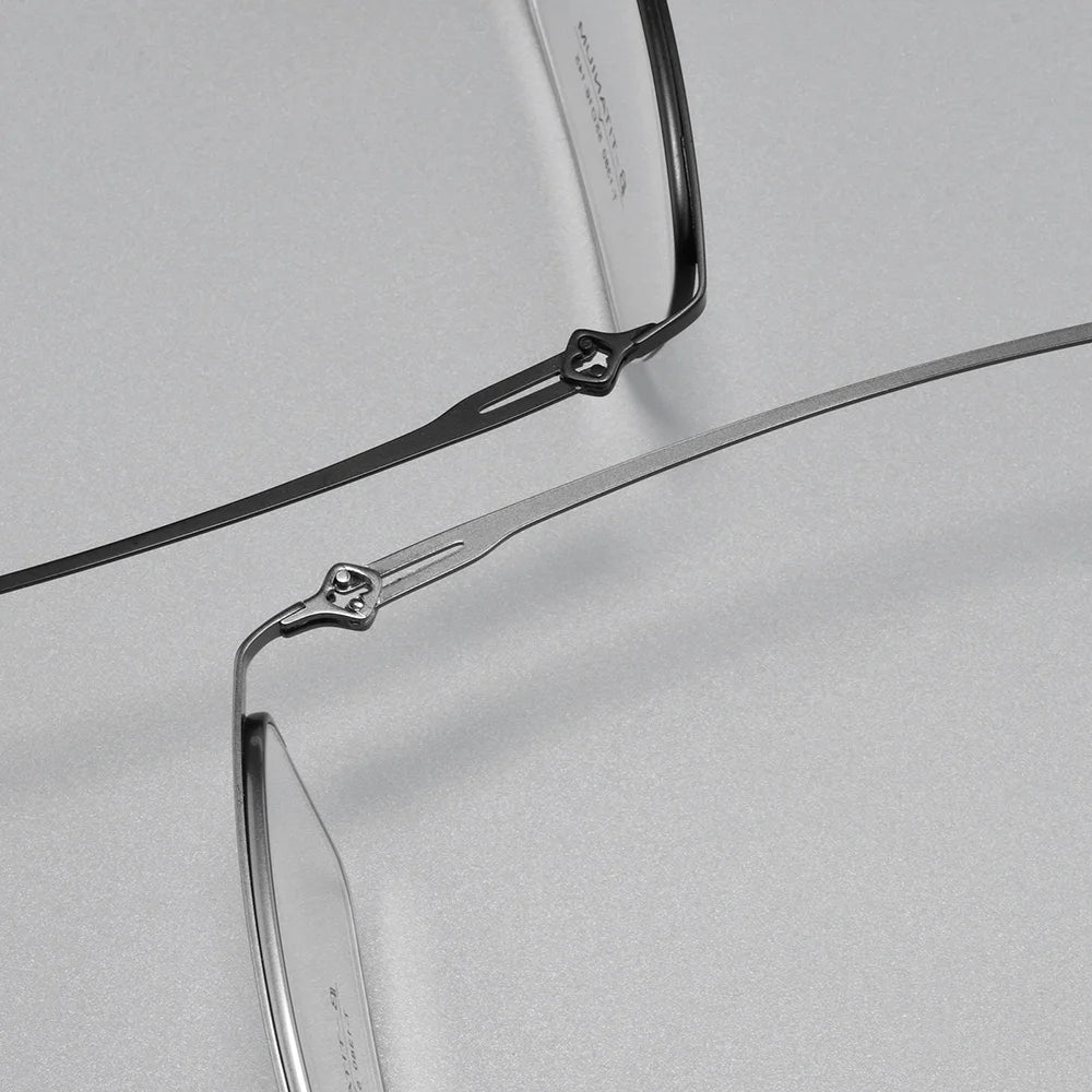 Gmei Optical T1380X men's semi-rimless square alloy prescription eyeglasses — view 2