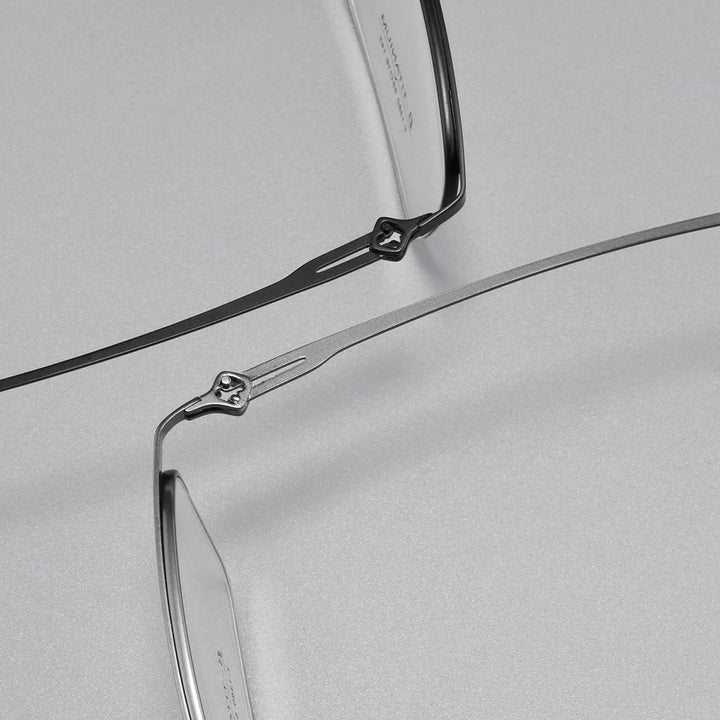 Gmei Optical T1380X men's semi-rimless square alloy prescription eyeglasses — view 2