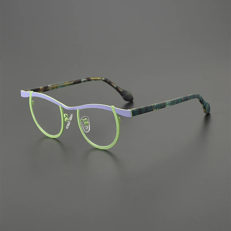 Nobler Women's Full Rim Brow Line Cat Eye Titanium Eyeglasses 185884