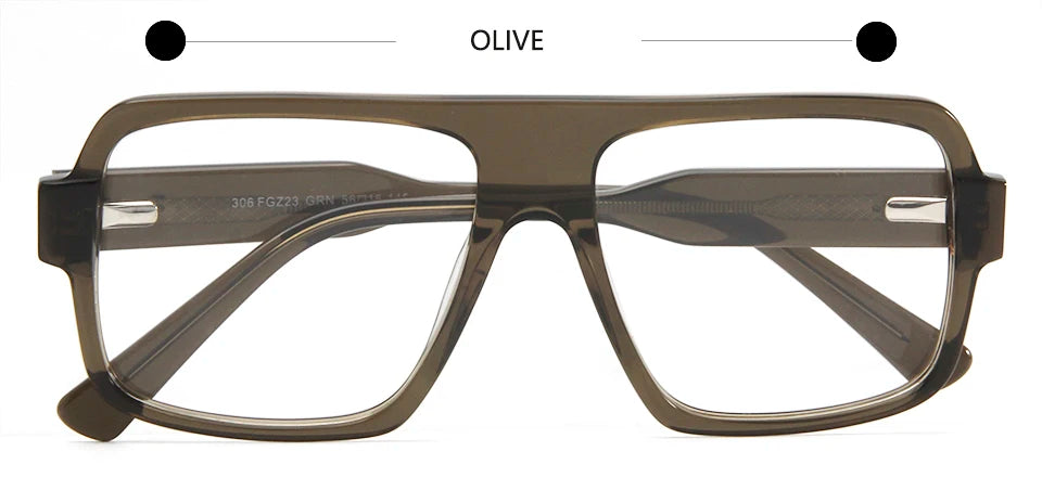 Esnbie Unisex Full Rim Polygon Square Acetate Eyeglasses 30623