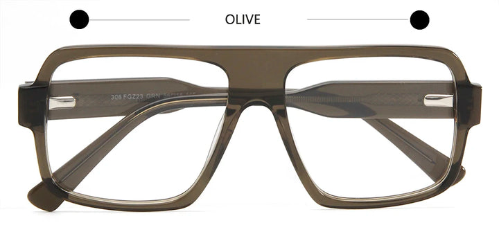 Esnbie Unisex Full Rim Polygon Square Acetate Eyeglasses 30623