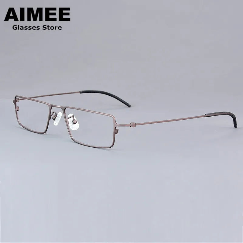 Aimee Unisex Full Rim Square Brow Line Titanium Eyeglasses 77400