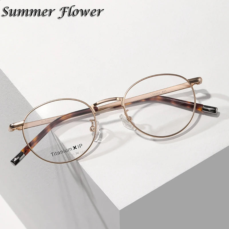 Summer Flower Women's Full Rim Oval Round Titanium Eyeglasses 842905 Full Rim Summer Flower