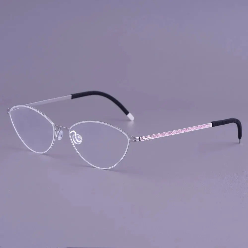 Aimee Unisex Full Rim Oval Titanium Screwless Eyeglasses 481465 FuzWeb