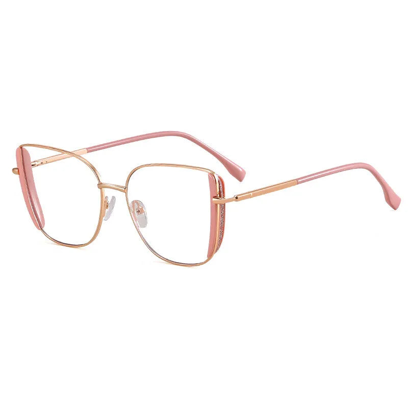 CCspace Women's Full Rim Square Tr 90 Titanium Eyeglasses 300377 Full Rim CCSpace Pink  