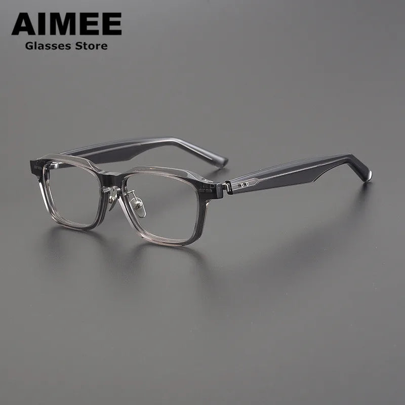 Aimee Unisex Full Rim Square Acetate Spring Hinge Eyeglasses 9003 Full Rim Aimee   