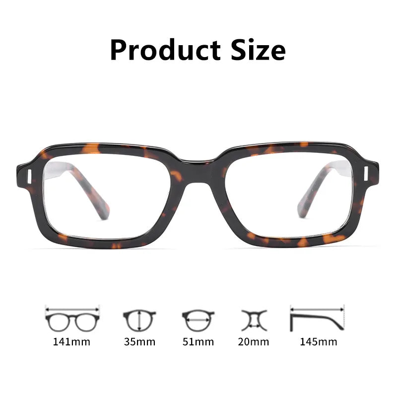Xbora Unisex Full Rim Brow Line Square Acetate Eyeglasses 711008