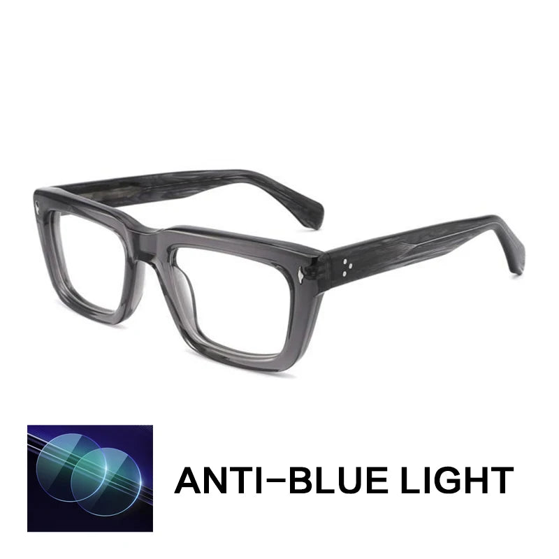 Gatenac Unisex Full Rim Square Brow Line Acetate Reading Glasses 882222