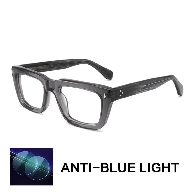 Gatenac Unisex Full Rim Square Brow Line Acetate Reading Glasses 882222.